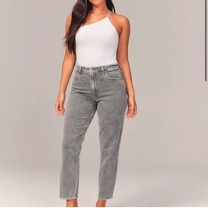 Abercrombie & Fitch Jeans The Mom High Rise Grey Size 28 Short